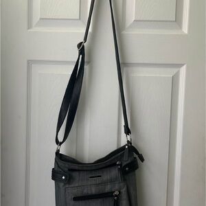 Roots Black and Gray Crossbody Bag